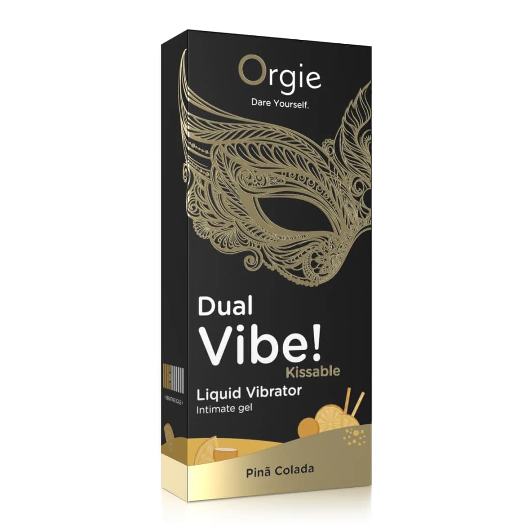 Збуджуючий гель з ефектом вібрації Orgie Dual Vibe! Liquid Vibrator Pina Colada, піна колада, 15 мл