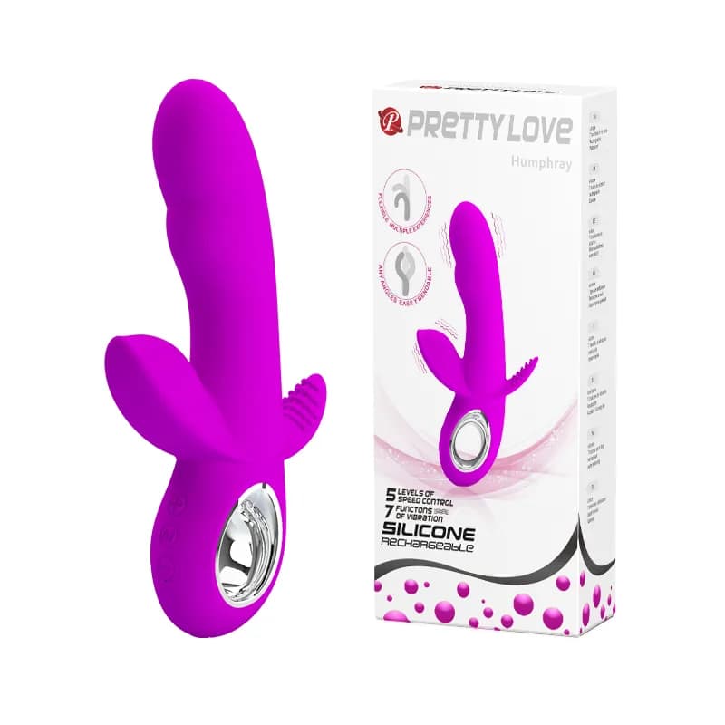 Вібратор для потрійної стимуляції Pretty Love Humphray, рожевий