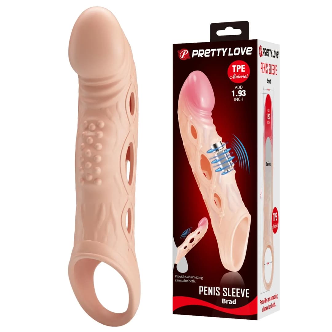 Подовжуюча насадка на пеніс PRETTY LOVE Penis Sleeve BRAD