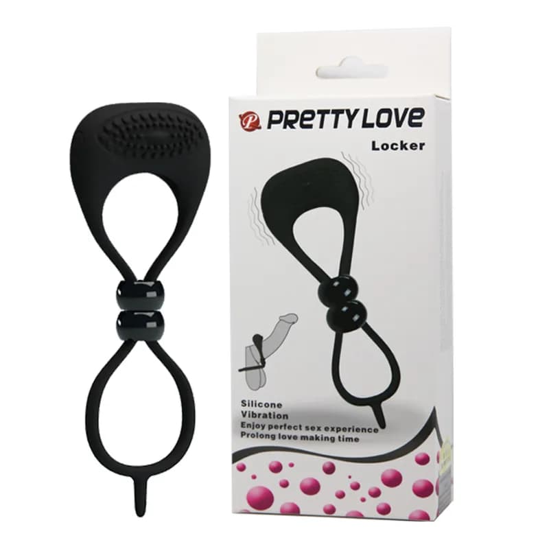 Ерекційна вібропетля Pretty Love Locker, чорна