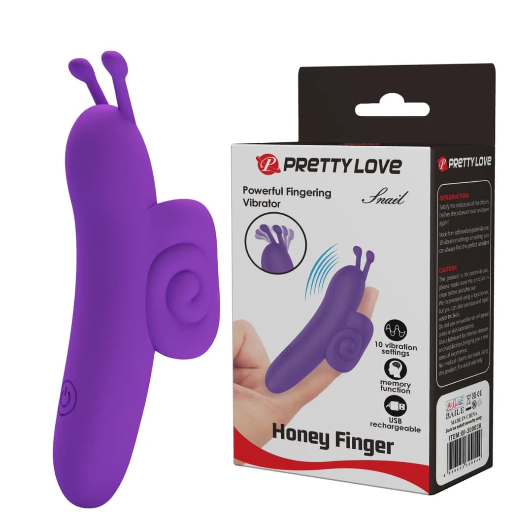 Вібратор на палець Pretty Love Snail Honey Finger, фіолетовий
