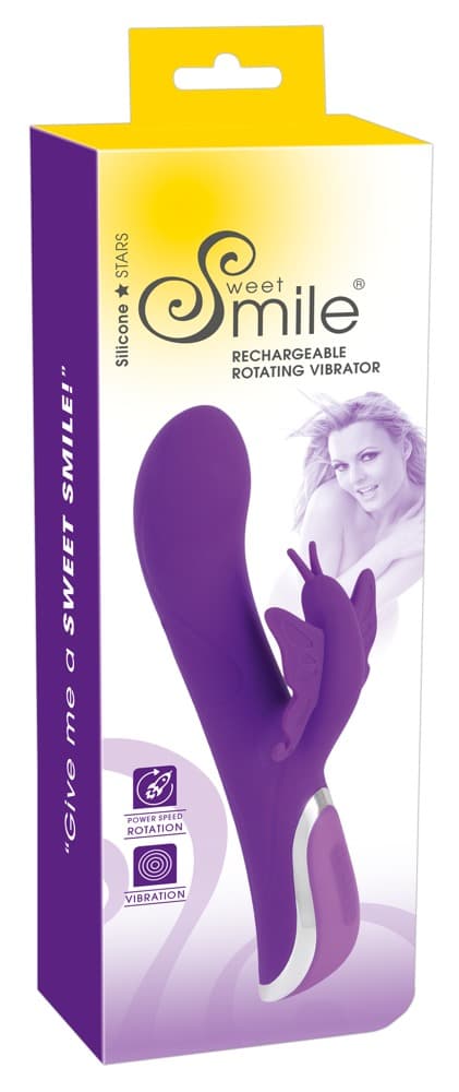 Вібратор кролик Sweet Smile Rechargeable Rotating, фіолетовий