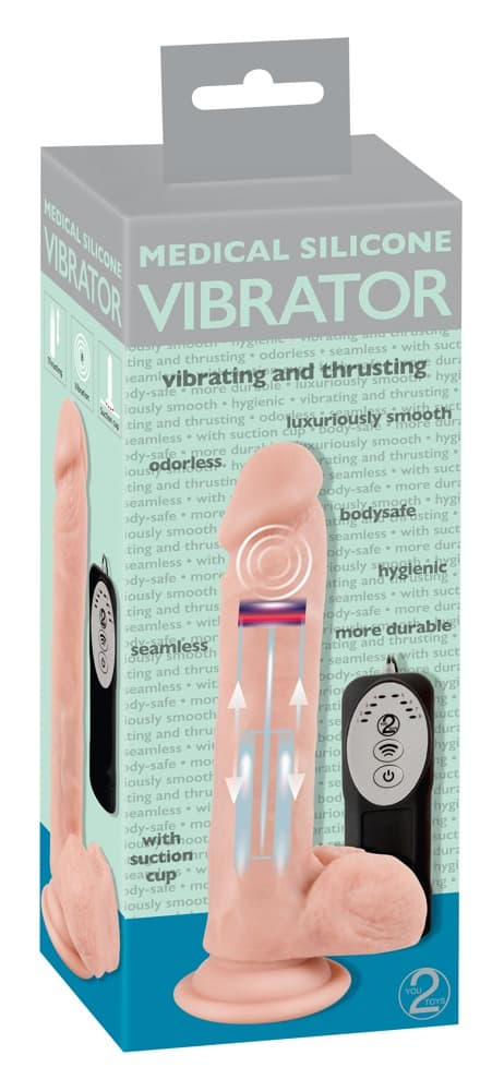 Вібратор з пульсацією Medical Silicone Vibrator, тілесний