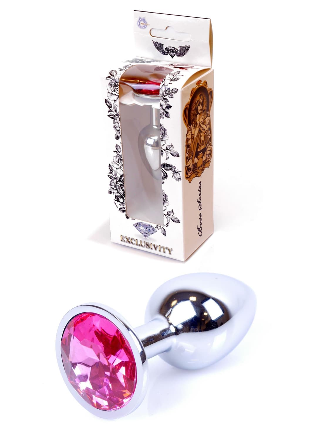 Анальна пробка Jewellery Silver PLUGPink — фото 1