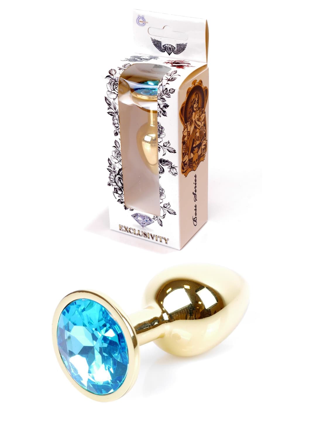Анальна пробка -Jewellery Gold PLUGLight Blue — фото 1