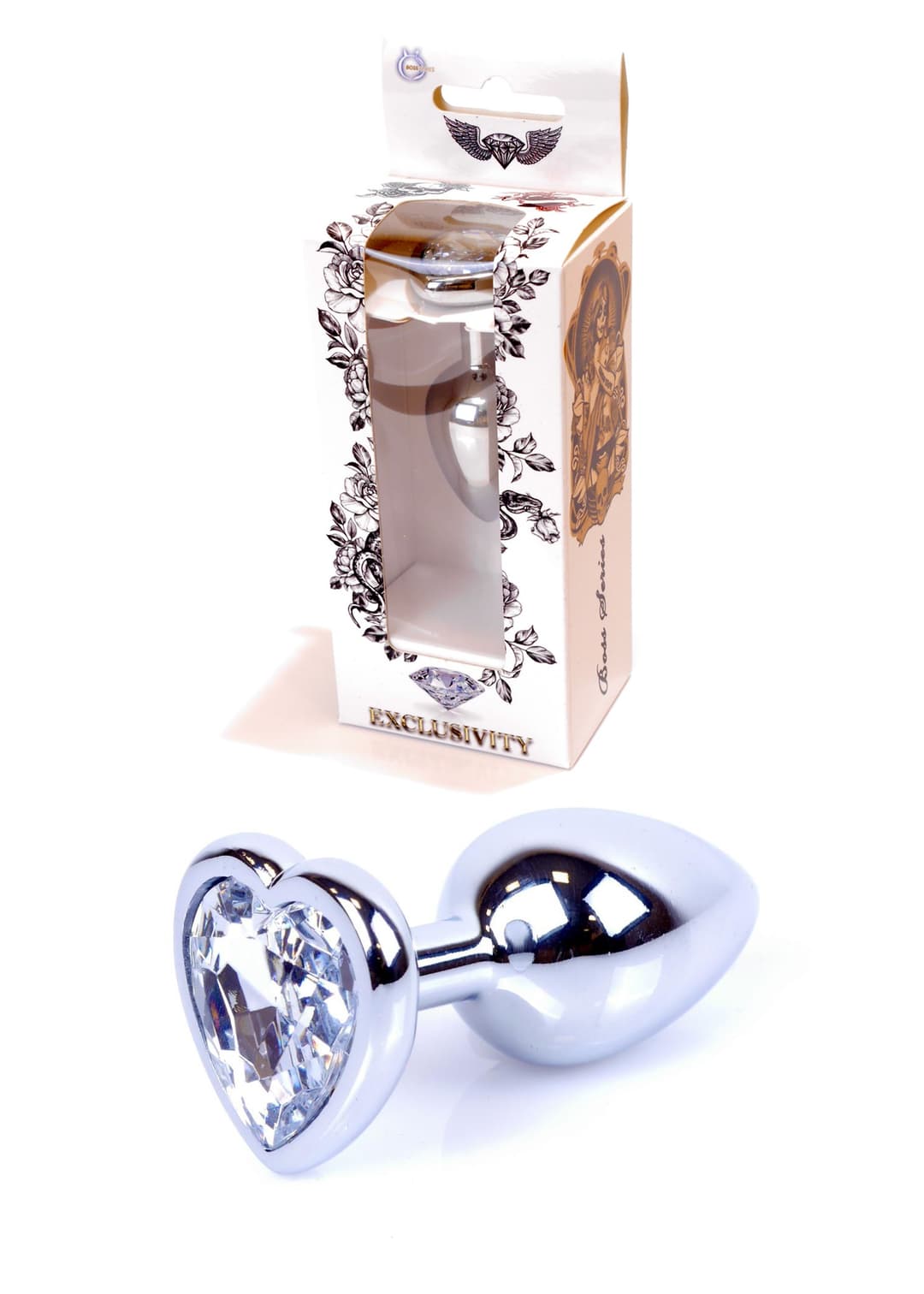 Анальна пробка -Jewellery Silver Heart PLUGClear — фото 1