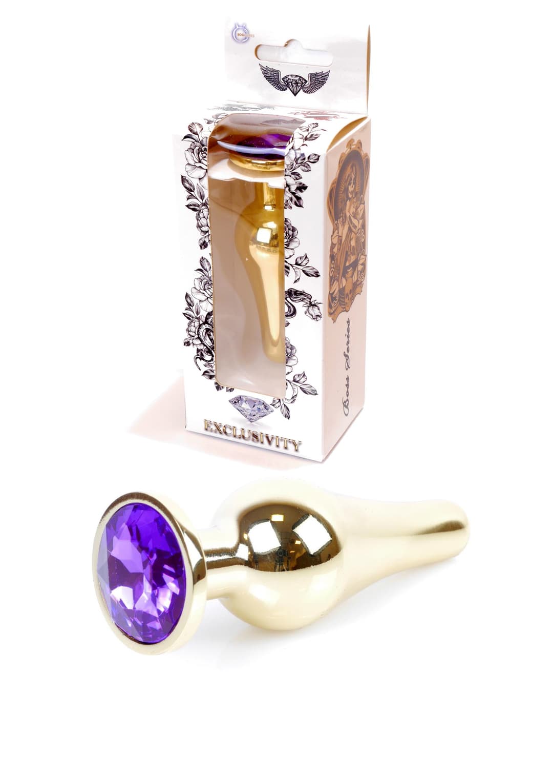 Анальна пробка -Jawellery Gold BUTT PLUGPurple — фото 1