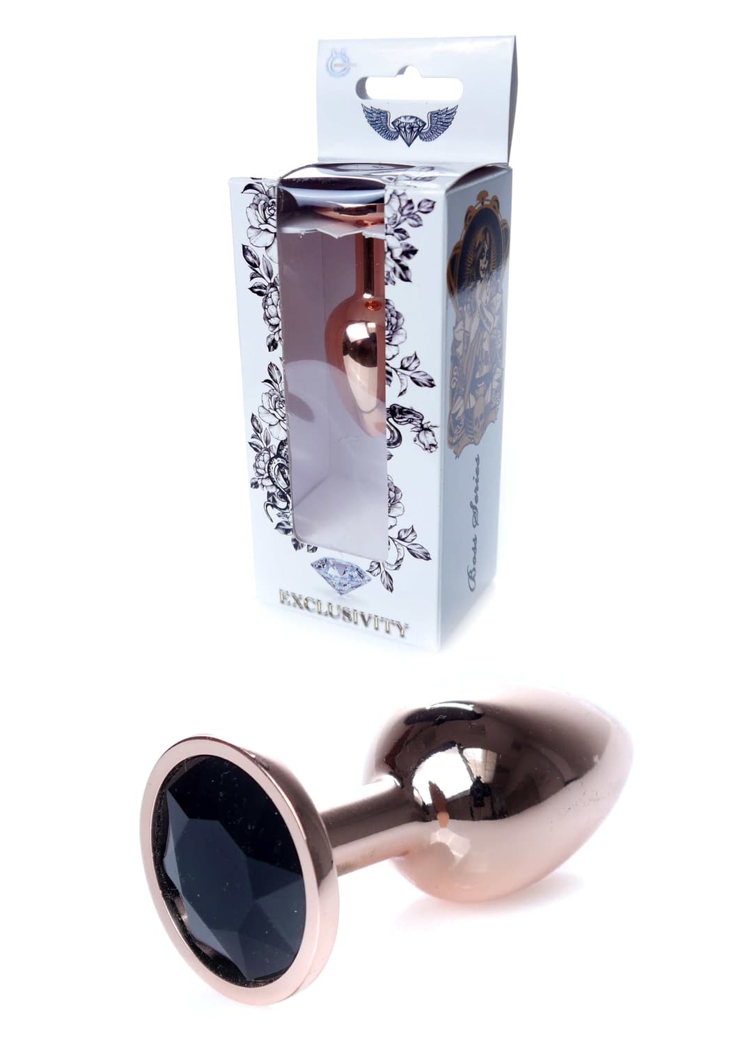 Анальна пробка B - Series HeavyFun Jewellery, червоно-золотиста, чорна — фото 1