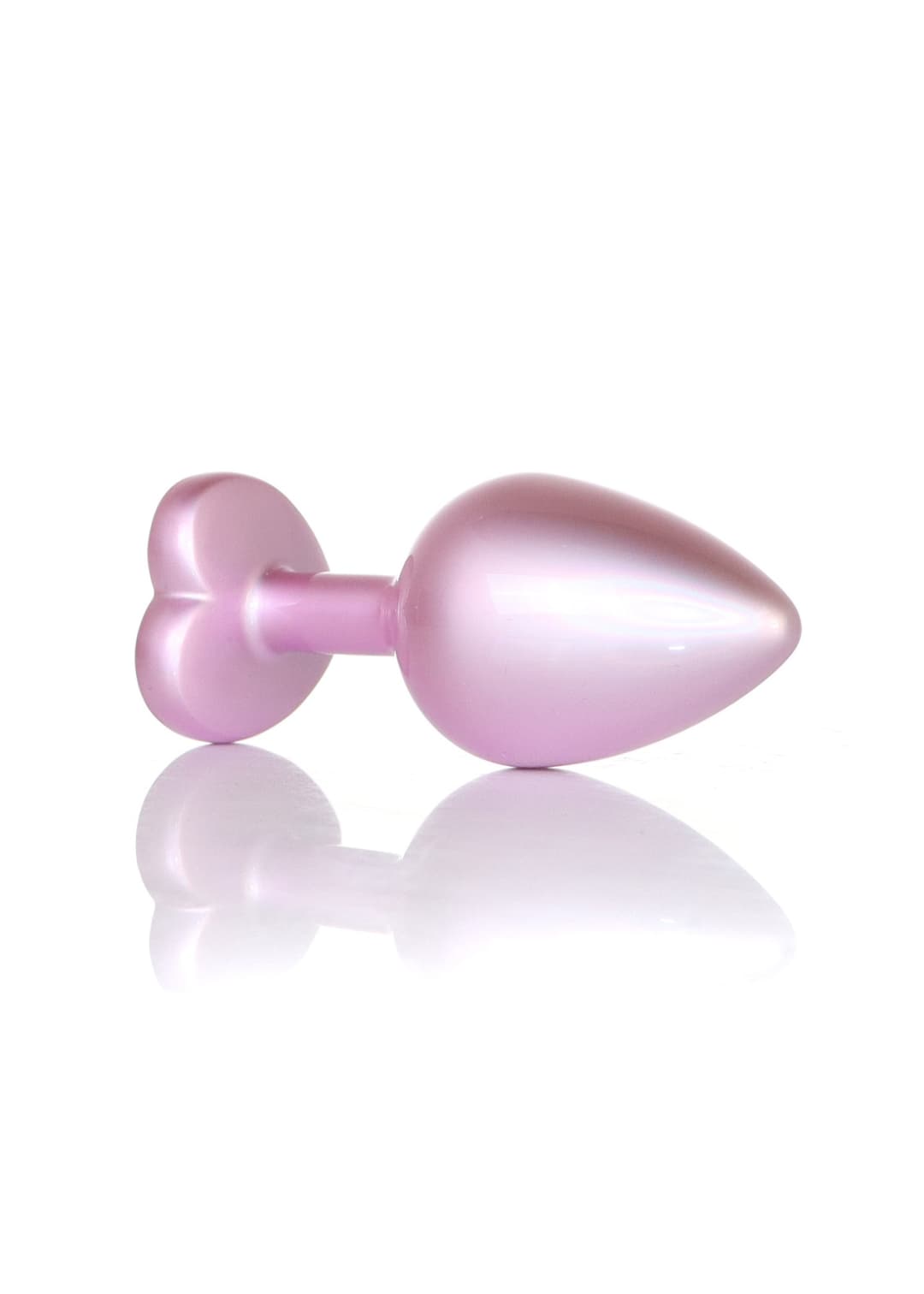 Анальна металева пробка Plug-Jewellery Pearl Pink Heart PLUG- Clear L