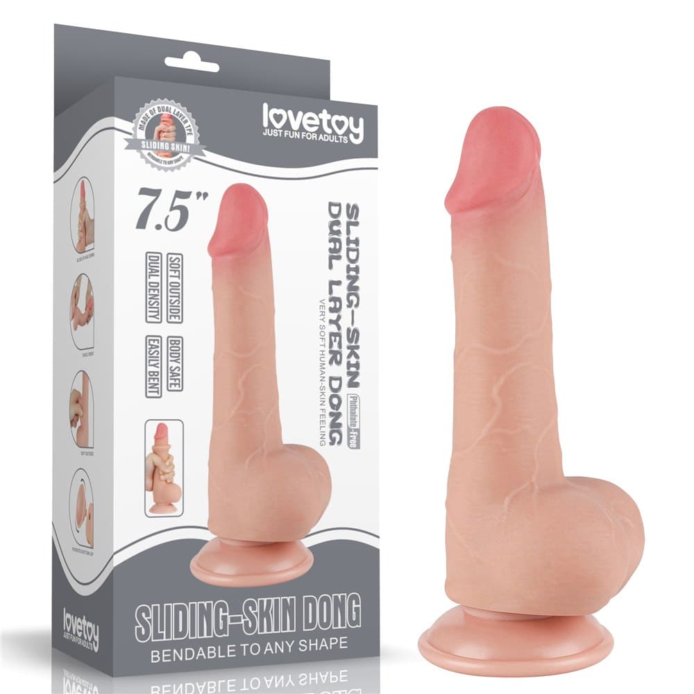 Фалоімітатор 7'.5' Sliding Skin Dual Layer Dong FLESH