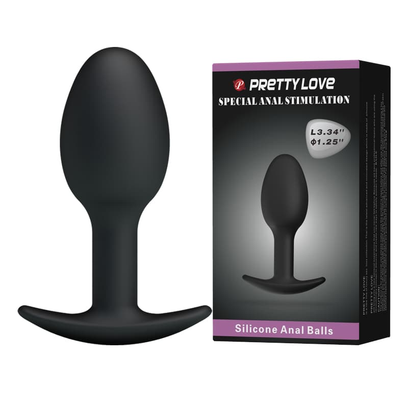 Анальна пробка Pretty Love Heavy Balls Silicone Butt Plug 1 — фото 1