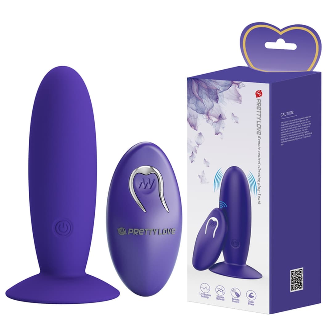 Анальна пробка Pretty Love Remote Control Vibrating Plug з пультом керування, синя
