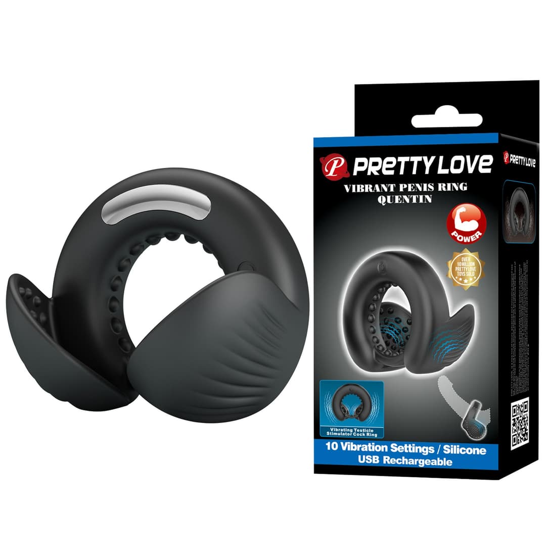 Віброкільце PRETTY LOVE Quentin Vibrating Silicone Cock Ring