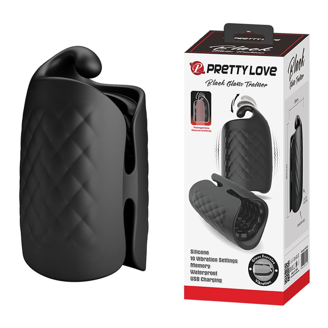 Мастурбатор з вібрацією Pretty Love Black Glans Trainer, чорний
